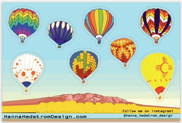 Hot Air Balloon Sticker Sheet