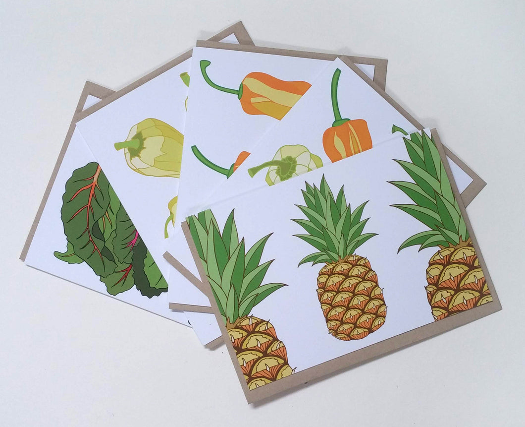 Pineapple Salsa Greeting Cards