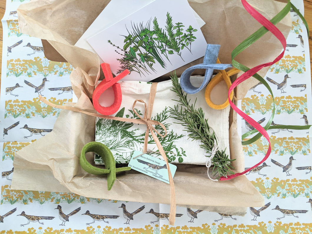 Herbal Print Napkin Gift Box